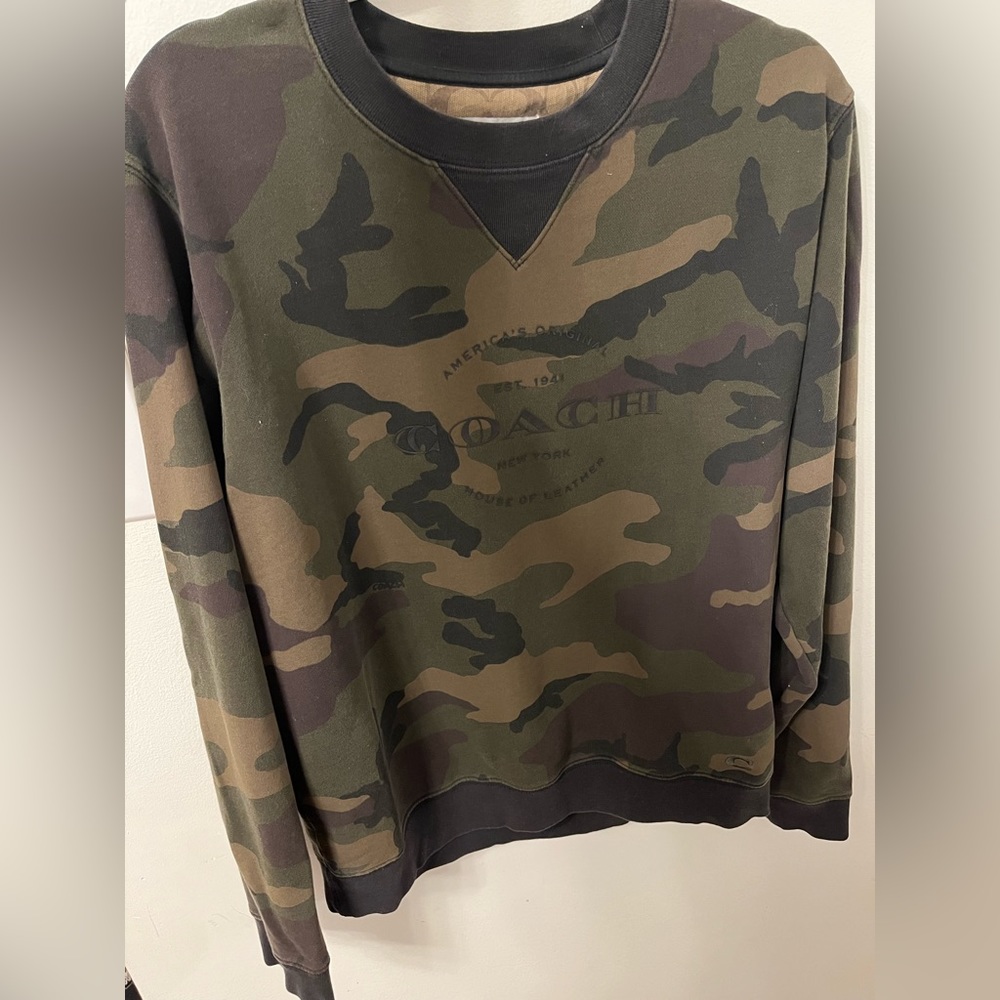 Coach Mens Crewneck Camo Sweater Size Large VGUC